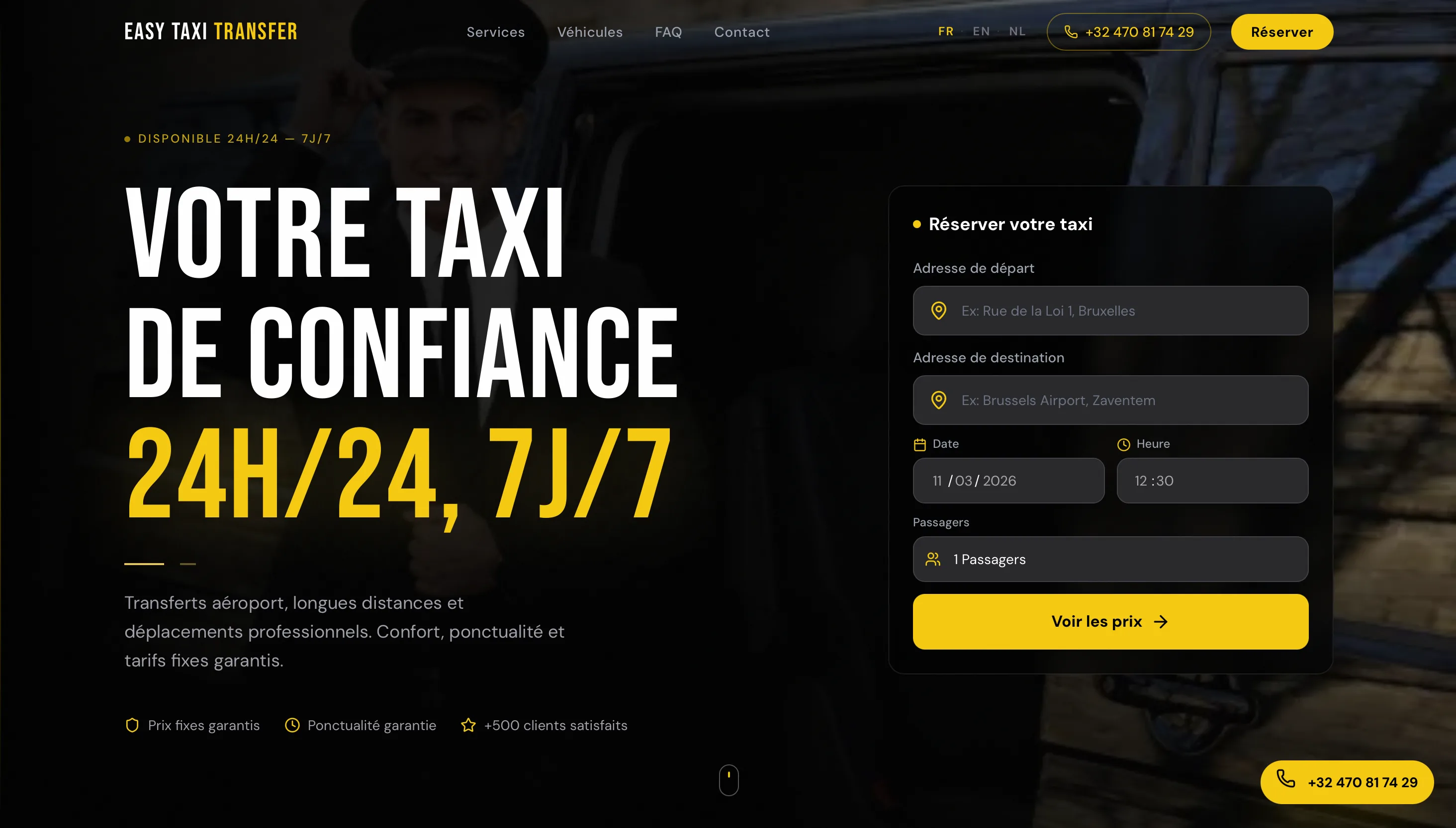 Création site web complexe Taxi VTC avec réservation en ligne et SEO local — Farsane Digital